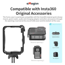 Load image into Gallery viewer, Rszfnjxry Plastic Frame Cage Compatible with Insta360 Ace Pro 2/Ace Pro/Ace,Protective Durable Housing Case with Cold Shoe Mount Compatibel with Official Pivot Stand Mount, Black_7375
