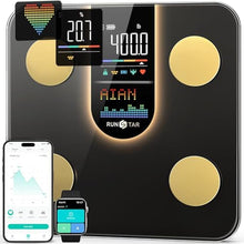 Load image into Gallery viewer, RunStar Scale for Body Weight, Smart Scale with 8-in-1 VA Display, High Precision Bathroom Digital Scale for Body Weight Heart Rate BMI Body Fat 22 Body Composition Sync APP, FSA&amp;HSA Eligible, Blackbrown_1
