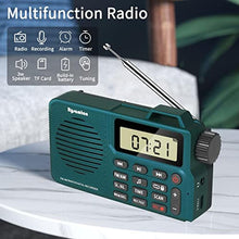 Load image into Gallery viewer, Rysamton Portable AM/FM Radio, Digital Radio Recorder, Bluetooth 5.0, Alarm and Sleep Function, 12/24H Time Display with Large Digital Display, green_1441
