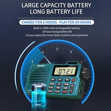 Load image into Gallery viewer, Rysamton Portable AM/FM Radio, Digital Radio Recorder, Bluetooth 5.0, Alarm and Sleep Function, 12/24H Time Display with Large Digital Display, green_1442

