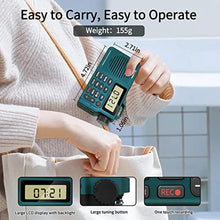 Load image into Gallery viewer, Rysamton Portable AM/FM Radio, Digital Radio Recorder, Bluetooth 5.0, Alarm and Sleep Function, 12/24H Time Display with Large Digital Display, green_1444

