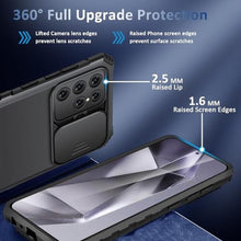 Load image into Gallery viewer, S24 Ultra Case Compatible for Samsung Galaxy S24 Ultra 5G, Slide Camera Cover Military-Grade Anti-Drop Shockproof Phone Case with Kickstand Protective Cover for Samsung S24 Ultra 5G (Black)_1588
