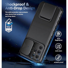 Load image into Gallery viewer, S24 Ultra Case Compatible for Samsung Galaxy S24 Ultra 5G, Slide Camera Cover Military-Grade Anti-Drop Shockproof Phone Case with Kickstand Protective Cover for Samsung S24 Ultra 5G (Black)_1590
