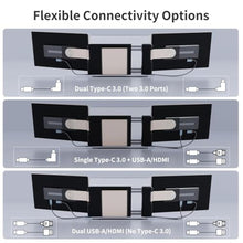Load image into Gallery viewer, S6 Laptop Screen Extender Monitor Portable, 15.6'' Dual Screen Monitors for Laptop Plug and Play, FHD 1080P IPS Multi Triple Monitor for 13''-17'' Laptops Compatible with Mac/Wins/Android/Dex, Gold_1330
