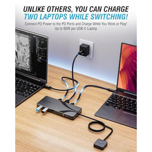 Load image into Gallery viewer, SABRENT USB-C DisplayPort KVM Switch, 3 Computers, 8K, 60W PD (USB-C3KM)_225
