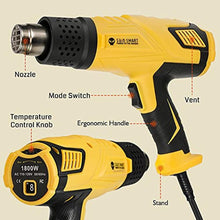 Load image into Gallery viewer, SainSmart Heat Gun, 1800W, Variable Temperature Control 120 F-1202 F, Fast Heat Hot Air Gun Soldering, with 4 Nozzles for Crafts, Epoxy Resin, Shrinking tubes, Stripping Paint, and Shrink Wrapping_7899
