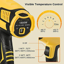 Load image into Gallery viewer, SainSmart Heat Gun, 1800W, Variable Temperature Control 120 F-1202 F, Fast Heat Hot Air Gun Soldering, with 4 Nozzles for Crafts, Epoxy Resin, Shrinking tubes, Stripping Paint, and Shrink Wrapping_7900
