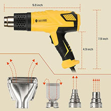 Load image into Gallery viewer, SainSmart Heat Gun, 1800W, Variable Temperature Control 120 F-1202 F, Fast Heat Hot Air Gun Soldering, with 4 Nozzles for Crafts, Epoxy Resin, Shrinking tubes, Stripping Paint, and Shrink Wrapping_7901
