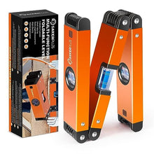 Load image into Gallery viewer, SakerPlus Multi-Function Folding Level, 24" Level Tool, Multi-Angle Measurement (45/90/180), High-Precision Aluminum Profile (0.5mm/m), Perfect for Woodworking, Construction &amp; DIY Gifts, Orange_1
