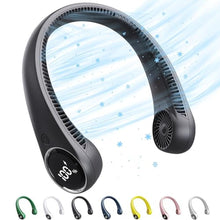 Load image into Gallery viewer, SAMISKO Personal Cooling Portable Neck Fans - USB Rechargeable,360 Free Rotation &amp; Lower Noise Bladeless Battery Operated Design with 3 Speeds Duration 48 hrs, Small Neck Air Conditioner(Black)_1
