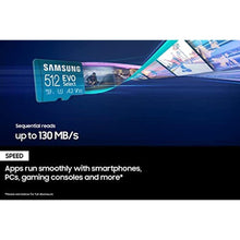 Load image into Gallery viewer, SAMSUNG EVO Select Micro SD-Memory-Card + Adapter, 512GB microSDXC 130MB/s Full HD &amp; 4K UHD, UHS-I, U3, A2, V30, Expanded Storage for Android Smartphones, Tablets, Nintendo-Switch (MB-ME512KA/AM)_2663
