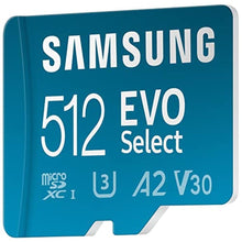 Load image into Gallery viewer, SAMSUNG EVO Select Micro SD-Memory-Card + Adapter, 512GB microSDXC 130MB/s Full HD &amp; 4K UHD, UHS-I, U3, A2, V30, Expanded Storage for Android Smartphones, Tablets, Nintendo-Switch (MB-ME512KA/AM)_2664
