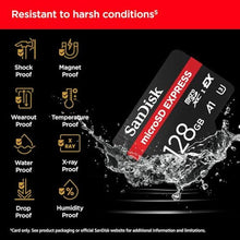 Load image into Gallery viewer, SANDISK 128GB microSD Express Card - Works with Nintendo-Switch 2, Up to 880MB/s Read, Up to 480MB/s Write, 100MB/s Sustained Write, U3, C10 - SDSQXFN-128G-GN4NN, Black_1421
