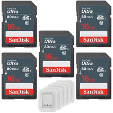Load image into Gallery viewer, SanDisk 16GB Ultra SDHC UHS-I 80MB/s SDSDUNS-016G-GN3IN (5 Pack) Bundle, Black_1
