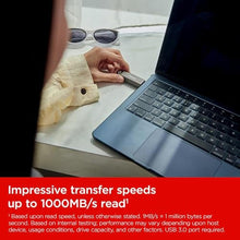 Load image into Gallery viewer, SANDISK 256GB Extreme PRO USB-C Flash Drive, Up to 1000MB/s Read speeds, Black_641
