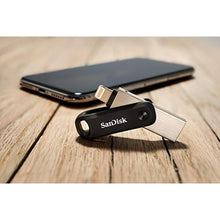 Load image into Gallery viewer, SANDISK 256GB iXpand Flash Drive Go, Lightning &amp; USB-C Connectors, Black_302
