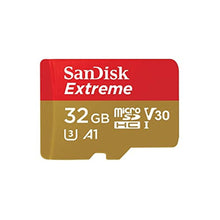 Load image into Gallery viewer, SANDISK 32GB Extreme microSDHC UHS-I Memory Card with Adapter - Up to 100MB/s, C10, U3, V30, 4K, A1, Micro SD - SDSQXAF-032G-GN6MA, RedGold_1
