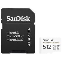 Load image into Gallery viewer, SanDisk High Endurance 512GB UHS-I microSDXC Memory Card with SD Adapter_426
