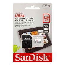 Load image into Gallery viewer, SanDisk Ultra 128GB microSDXC UHS-I Card with Adapter, Black, Standard Packaging (SDSQUNC-128G-GN6MA)_1
