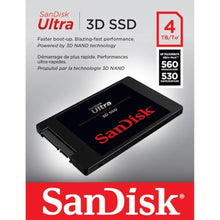 Load image into Gallery viewer, SanDisk Ultra 3D NAND 4TB Internal SSD - SATA III 6 GB/S, 2.5"/7mm, Up to 560 MB/S - SDSSDH3-4T00-G25, Solid State Hard Drive, Black_931
