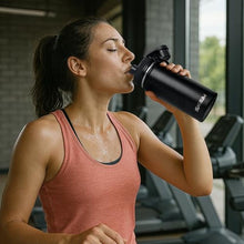 Load image into Gallery viewer, SASEUM Kids Sport Water Bottle 18oz Stainless Steel Double Wall Vacuum Thermal Mug with Leak Proof Spout Lids, Wide Mouth Metal Insulated Water Jug for Gym and Travel,Black_6902
