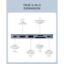 Load image into Gallery viewer, Satechi 6-in-2 USB-C Snap Hub, 4K/60Hz HDMI, for MacBook Neo, Indigo_779
