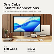 Load image into Gallery viewer, Satechi Thunderbolt 5 CubeDock, Built-in NVMe SSD Enclosure, Silver_874
