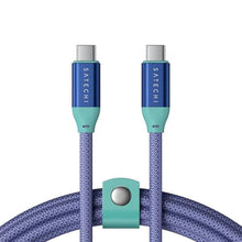 Load image into Gallery viewer, Satechi USB-C to USB-C Cable, 240W PD Charging, 3.3 Ft, Purple Aqua, PurpleAqua_1
