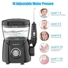 Load image into Gallery viewer, Sawgmore FC166 Water Flosser for Teeth/Braces, 600 ml Large Capacity, 10 Adjustable Pressures, 8 Home Nozzles Oral Irrigator for Teeth Clean(Black)_7035
