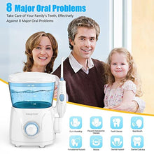 Load image into Gallery viewer, Sawgmore Water Flosser Oral Irrigator, 600 ml Large Capacity, 10 Adjustable Pressures, Electric Flosser for Teeth/Braces, 8 Home Nozzles Oral Irrigator(White)_6999
