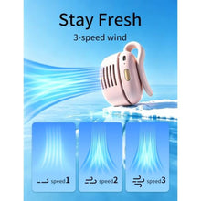 Load image into Gallery viewer, SBMKK Portable Silent Mini Bladeless Fan, Clip On Fan for Shirt, 3 Speeds &amp; Queit, Hands Free Waist Whirlwind Fans, USB Rechargeable, Suitable for Outdoor &amp; Travel &amp; Office (pink)_3215
