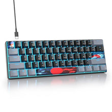 Load image into Gallery viewer, SbocKeeb 60% Mechanical Keyboard Grey and Black, Compact 60 Percent Gaming Keyboard RGB Backlit, 61 Keys Mini Keyboard, USB Wired Office Keyboard for Windows Mac Laptop PC (61 Dark/Blue Switches), DarkBlueSwitch_1
