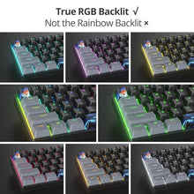 Load image into Gallery viewer, SbocKeeb 60% Mechanical Keyboard Grey and Black, Compact 60 Percent Gaming Keyboard RGB Backlit, 61 Keys Mini Keyboard, USB Wired Office Keyboard for Windows Mac Laptop PC (61 Dark/Blue Switches), DarkBlueSwitch_5844
