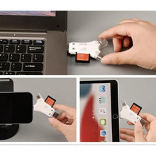 Load image into Gallery viewer, SD Card Reader for iPhone/ipad/Android/Mac/Computer/Camera, 4 in1 Micro SD Card Reader Trail Camera Viewer, Portable Memory Card Reader SDCard Adapter for SD &amp; TF Cards (White)_544
