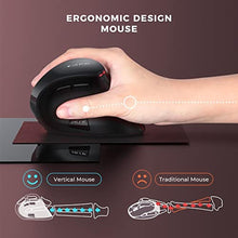 Load image into Gallery viewer, seenda Ergonomic Mouse, Wireless Vertical Mouse - Rechargeable Optical Mice for Multi-Purpose (Bluetooth 5.0 + Bluetooth 3.0 + USB Connection) Compatible Apple Mac and Windows Computers - Red, BlackandRed_2267
