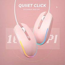 Load image into Gallery viewer, seenda Wired Mouse - USB Corded Mouse with Colorful RGB Backlit, Plug and Play, 1600 DPI Optical TrackingSilent Computer Mouse for Laptop, PC, Chromebook, Desktop, Office, School, Home, Pink_7287
