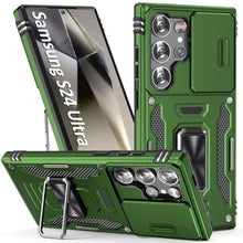 Load image into Gallery viewer, SEFING Phone Case for Samsung S24 Ultra Case Samsung Galaxy S24 Ultra Phone Case with Camera Lens Cover, with Ring Holder Kickstand, fit Magnetic Car Mount, for Samsung Galaxy 24 Ultra (Olive Green), Olivegreen_1
