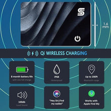 Load image into Gallery viewer, SEINXON Wallet Tracker (iOS Only) IP68 Thin Item Finder Card Luggage Located Bluetooth Works with Apple Find My APP &amp; Network - Wireless Charger (Slim), black_7346
