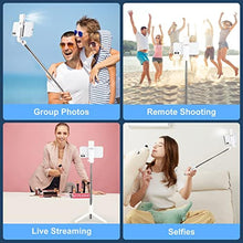 Load image into Gallery viewer, Selfie Stick with Fill Light,Extendable Selfie Stick Rugged Tripod with Wireless Remote Compatible with iPhone 14 13 12 11 pro Xs Max Xr X 8 7 6 Plus, Android Samsung Smartphone (Light White)_290
