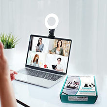 Load image into Gallery viewer, Selfila Ring Light 5 Inch USB Portable, 3200K-6500K Dimmable LED Clip on for Laptop Computer Monitor Phone, Content Creator Makeup Conference Selfie Video (Black)_1
