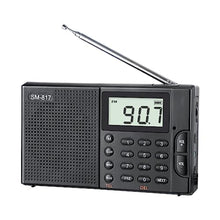 Load image into Gallery viewer, SEMIER Portable AM FM SW Bluetooth Radio with 1200mah Rechargeable Battery, Small Shortwave Radio Digital Tuning, LCD Display, Support USB and Micro SD Card, Build-in Bass Speaker and Earphone Jack, Black_1
