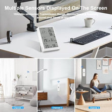 Load image into Gallery viewer, SENCKIT WiFi Hygrometer Thermometer, Digital Indoor Temperature Humidity Monitor with 1 Base Station + 3 Sensors, Smart Remote Monitor with App Alerts, Data Storage &amp; Export, Compatible with Alexa, BaseStationSensor_2066

