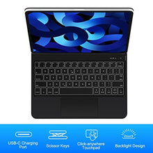 Load image into Gallery viewer, SENGBIRCH Magic Keyboard for iPad Air 5th/4th Gen &amp; Pro 11, Ultra Thin 360 Rotatable Backlit Keyboard with Trackpad, Slim Folio, Black_1270
