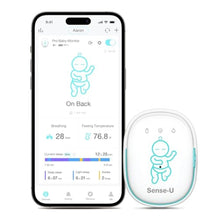 Load image into Gallery viewer, Sense-U Pro Baby Monitor Breathing Movement, Rollover &amp; Overheating Trackers for Better Sleep, Simple Clip-On Smart Sleep Monitor with Arousal Vibration, Audible Alerts &amp; Sleep Analysis, Green_1
