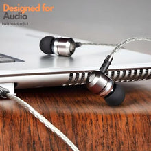 Load image into Gallery viewer, Sephia SP3060 Wired Headphones, HD Bass Driven Audio, Lightweight Aluminum Wired in Ear Earbud Headphones, S/M/L Ear Bud Tips, Earphone Case, 3.5mm Tangle-Free Cord, No Mic, Black_2323

