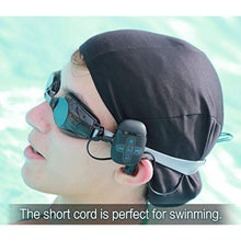 Load image into Gallery viewer, SEWOBYE Waterproof MP3 Player for Swimming and Running, Underwater Headphones with Short Cord, Shuffle Feature, Black_7301
