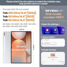 Load image into Gallery viewer, SEYMAC stock Case for Samsung Galaxy Tab S10 Ultra / S9 Ultra Tablet Case 14.6'' Protective with Screen Protector, Pen Holder, 360 Rotate Stand, Hand Strap, Shoulder Strap, Black1_8340
