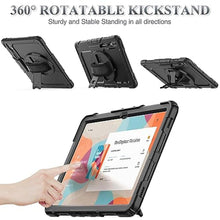 Load image into Gallery viewer, SEYMAC stock Case for Samsung Galaxy Tab S10 Ultra / S9 Ultra Tablet Case 14.6'' Protective with Screen Protector, Pen Holder, 360 Rotate Stand, Hand Strap, Shoulder Strap, Black1_8342
