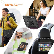 Load image into Gallery viewer, SEYMAC stock Case for Samsung Galaxy Tab S10 Ultra / S9 Ultra Tablet Case 14.6'' Protective with Screen Protector, Pen Holder, 360 Rotate Stand, Hand Strap, Shoulder Strap, Black1_8343
