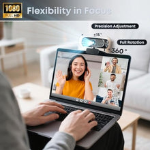 Load image into Gallery viewer, Shcngqio 1080P HD Webcam with Microphone, Noise Cancellation, Privacy Cover, Wide-Angle Lens, Auto Light Correction, Plug &amp; Play USB Webcam for Laptop, Desktop, PC, Mac, Zoom, Skype, Streaming (Black)_19
